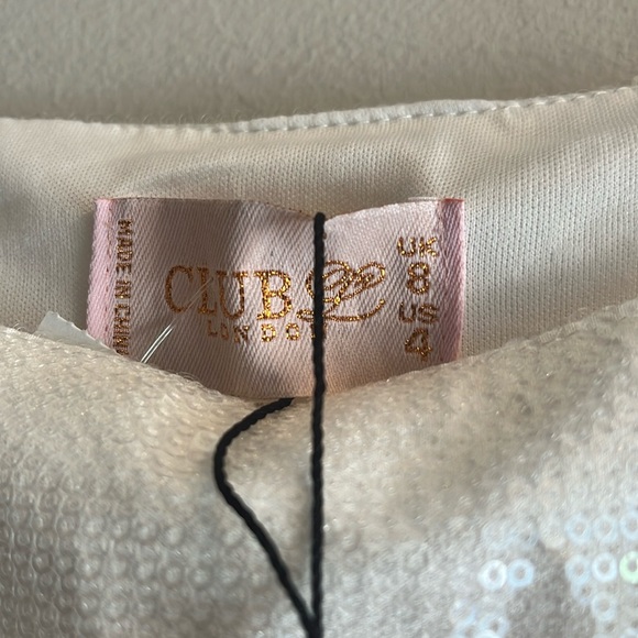 NWT Club L London Sequin Square Neck Mini Dress - Picture 7 of 9